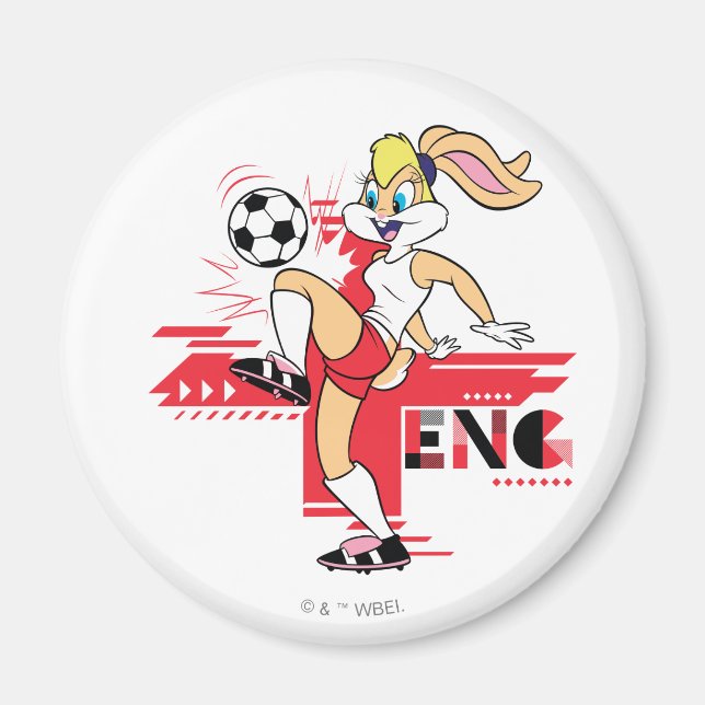 Lola Bunny Team England Soccer Graphic Magnet (Vorne)