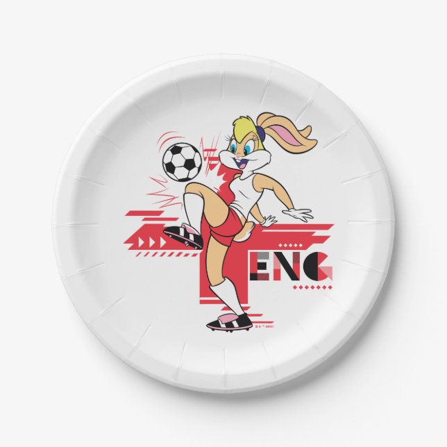 Lola Bunny Team England Soccer Graphic Pappteller (Vorderseite)