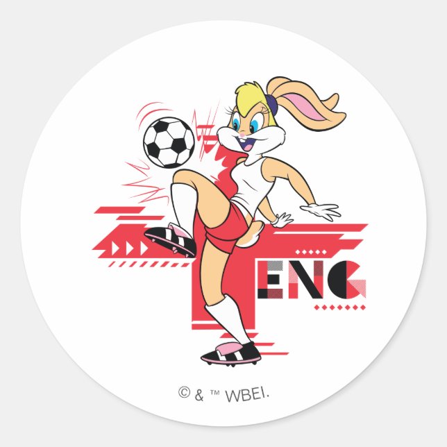 Lola Bunny Team England Soccer Graphic Runder Aufkleber (Vorderseite)