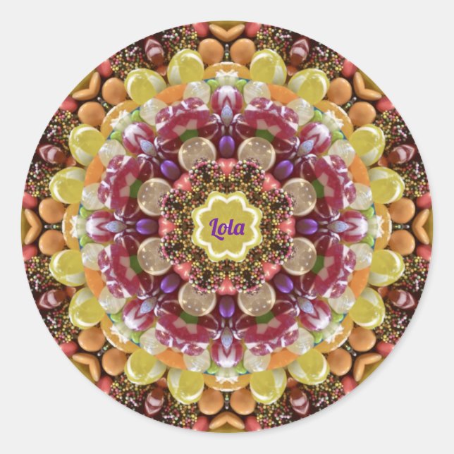 LOLA ~ EASTER CANDY ~ Schokolade Runder Aufkleber (Vorderseite)