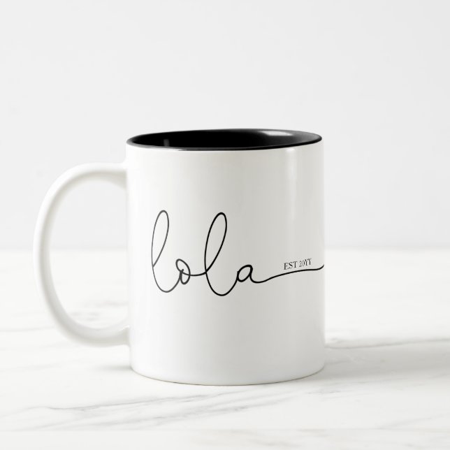 Lola etabliert | Oma Gift Zweifarbige Tasse (Links)