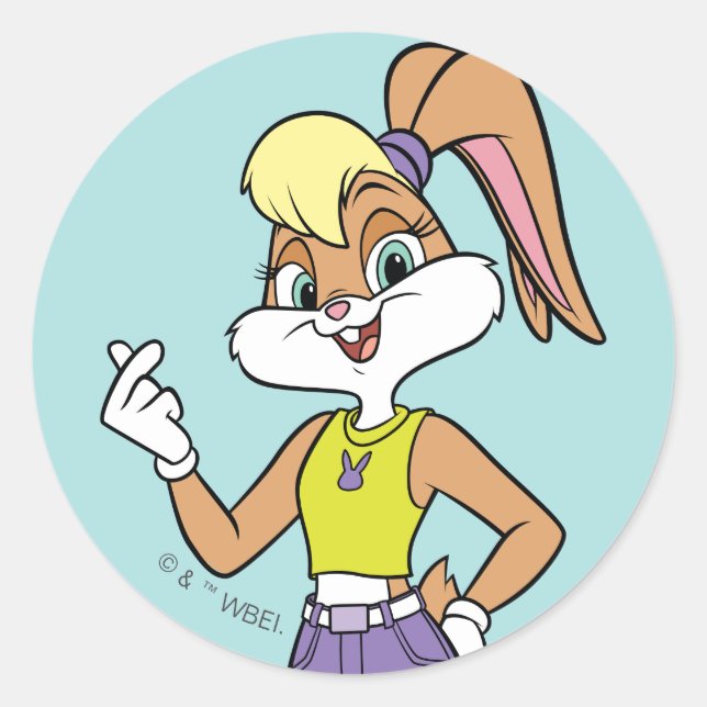 Lola Finger Heart Runder Aufkleber (Vorderseite)