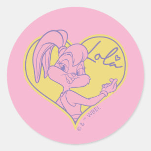 Lola Heart Signature Runder Aufkleber