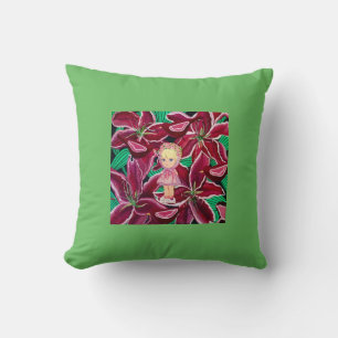 Lola in Red Lilies Pillow Kissen