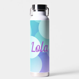 Lola Individuelle Name Lila Blue Bubble Modern Gif Trinkflasche