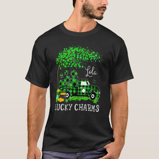 Lola Lucky Charm Shamrock Graphic Truck St Patrick T-Shirt (Vorderseite)