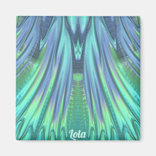 LOLA ~ Motif Abstrait ~ Cascade Verte ~ Aimant