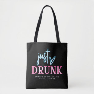 LOLA Neon Blue Pink Nur Betrunkene Bachelorette Tasche