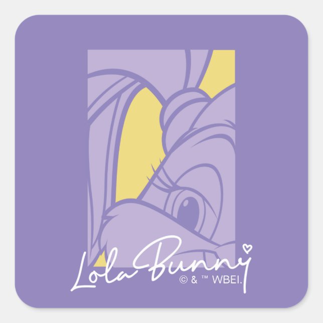 Lola Portrait Autograph Quadratischer Aufkleber (Vorderseite)