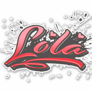 Lola red Heart Graffiti Aufkleber Sticker