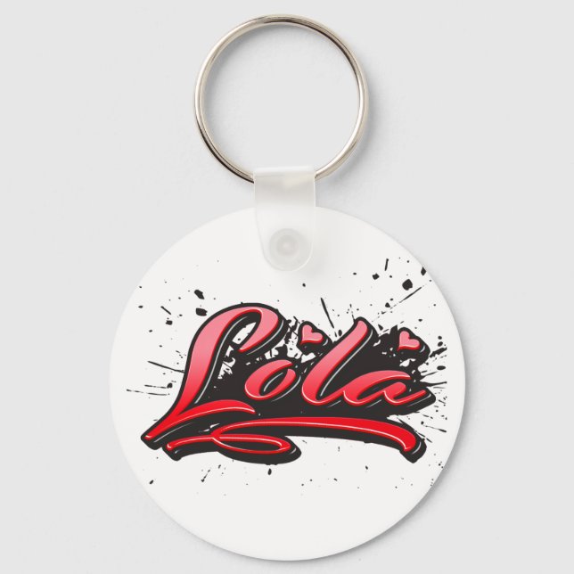 Lola Red Heart Graffiti Vollstreckger Schlüsselanhänger (Vorderseite)