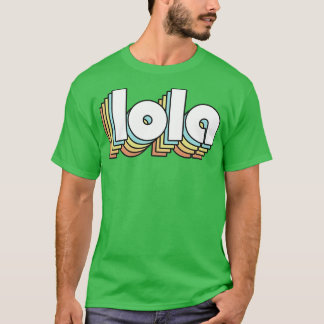 Lola Retro Rainbow Typografie Faded Style T-Shirt