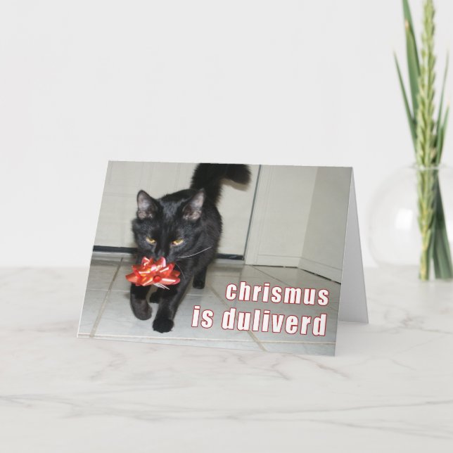 Lolcat Christmas Card Feiertagskarte (Vorderseite)