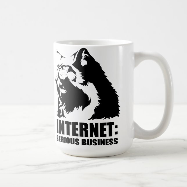 lolcat das Internet ist ernstes Geschäft Kaffeetasse (Rechts)