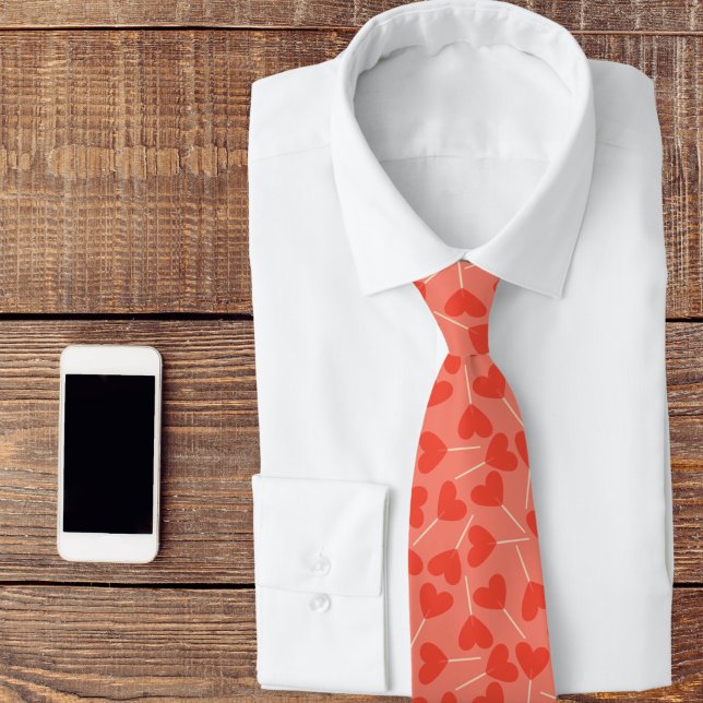 Lolipop Sucker Hearts Personalizable Krawatte (Von Creator hochgeladen)