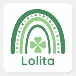 Lolita Name Clover Boho Rainbow Quadratischer Aufkleber