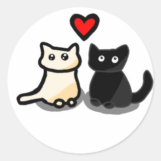 Lolitas Traumkatzen – Freundschaft & Liebe Runder Aufkleber