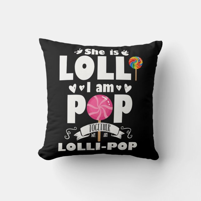 Lolli Pop Niedlich Grandchild Großeltern Süßigkeit Kissen (Vorderseite)