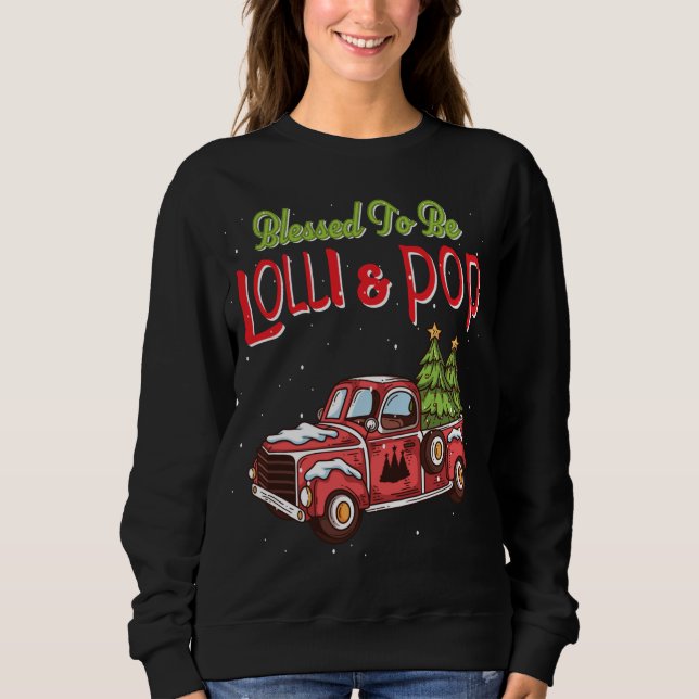 Lolli und Pop Weihnachten Pajama Großeltern Grandm Sweatshirt (Vorderseite)