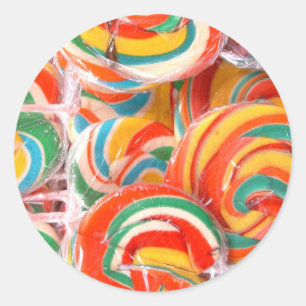 lollipop Art vo1 Runder Aufkleber