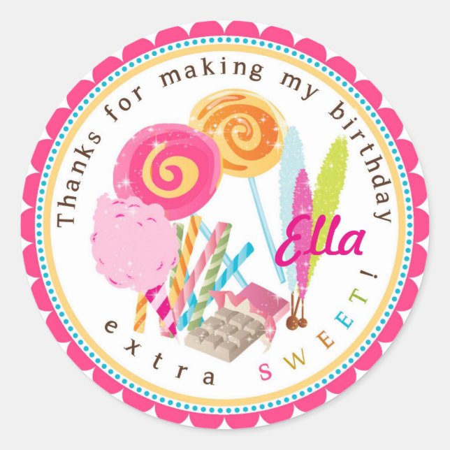 Lollipop Candy Land Stickers d'anniversaire (Devant)