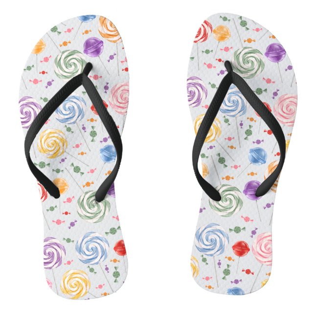 Lollipop Candy Pattern farbenfroh Flip Flops (Fußbett)