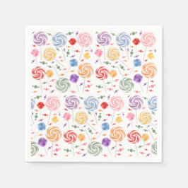 Lollipop Candy Pattern farbenfroh Serviette