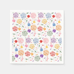 Lollipop Candy Pattern farbenfroh Serviette