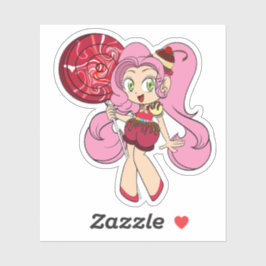 Lollipop Chibi Girl Aufkleber