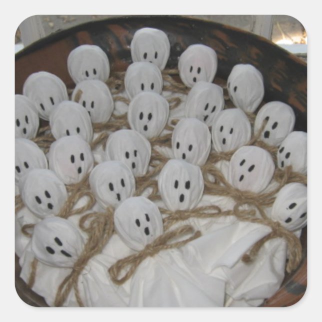 Lollipop Ghosts Quadratischer Aufkleber (Vorderseite)