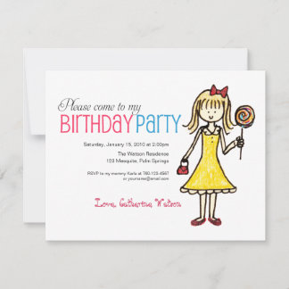 Lollipop, Girl Birthday Party Einladungen