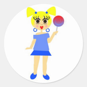 Lollipop Girl Sticker - Blonde