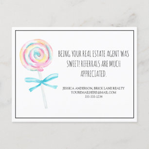 Lollipop Immobilien Empfehlungsmarketing Postkarte
