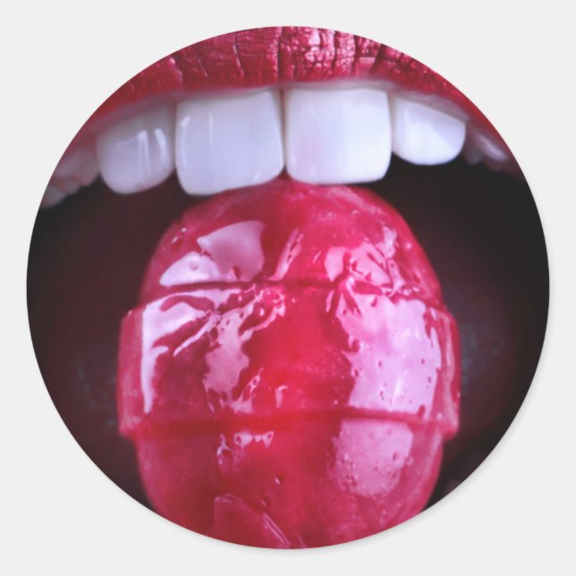Lollipop Lips niedlicher Aufkleber (Vorderseite)