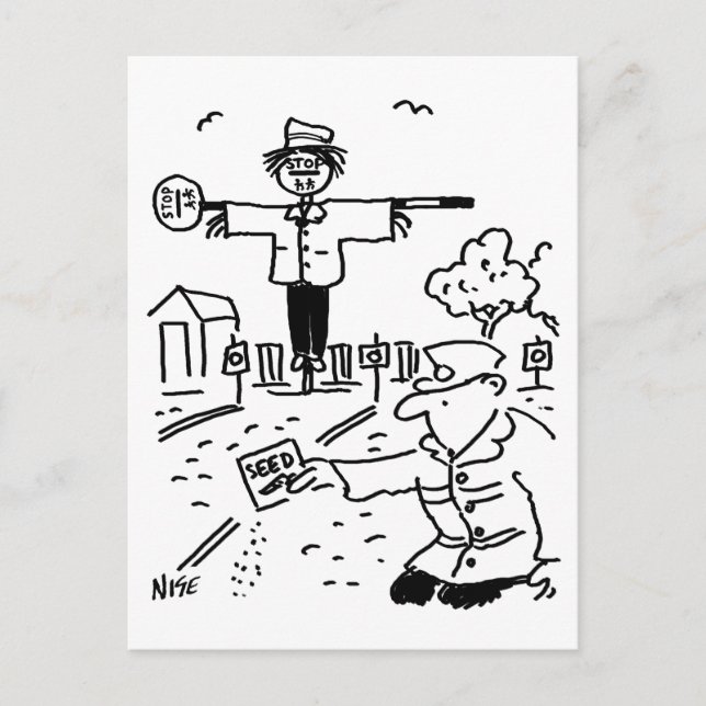 Lollipop Man ist Gartenarbeit Postkarte (Vorderseite)