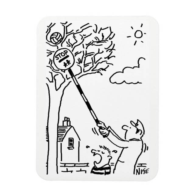 Lollipop Man rettet einen Ball in einem Baum. Funn Magnet (Vertikal)