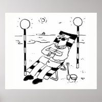 Lollipop Man Sunbaden in einer surrealen Illustrat