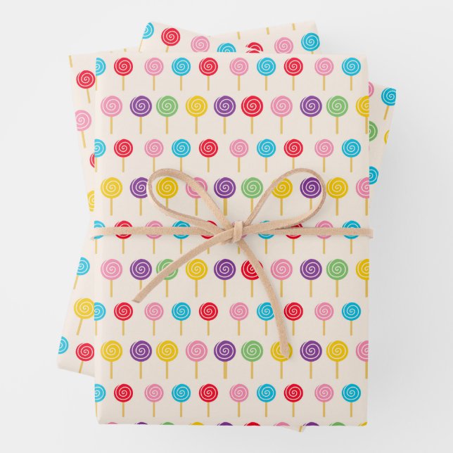 Lollipop-Muster Geschenkpapier Set (Beispiel)