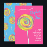 Lollipop Rainbow Candy Kids 1st Birthday Party Einladung<br><div class="desc">Adorable farbenfrohe niedliche Regenbogen Lollipop Bonbons Geburtstagsfeier Einladungen sind perfekt für Kinder 1. Geburtstag feiern! Passen Sie den Text an, um ihn zu Ihrem eigenen zu machen. Das moderne Aussehen und das moderne Ambiente sind die perfekte Gelegenheit, um Ihr Kleines zu feiern, das Lieben Saucker, Lollipops und das Süßwarengeschäft zum...</div>