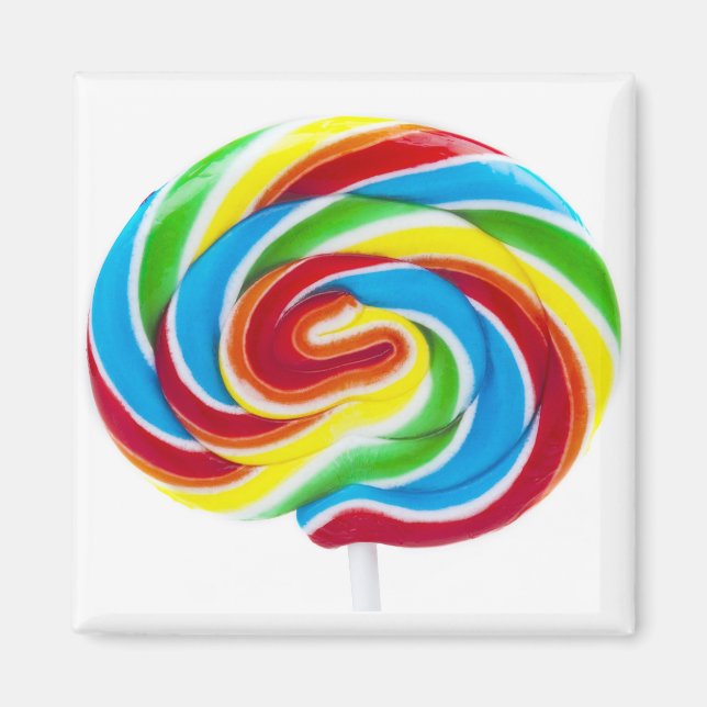 Lollipop Rainbow Swirl Magnet (Vorne)