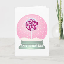 Lollipop-Schneekugel niedliche Rosa Girl Winter