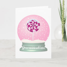 Lollipop-Schneekugel niedliche Rosa Girl Winter Karte