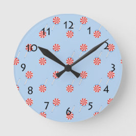 Lollipop Sweet Candy Blue Wall Runde Wanduhr