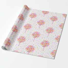 Lollipop Sweet Candy Caramel Droptern Muster Geschenkpapier