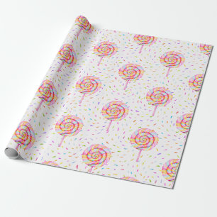 Lollipop Sweet Candy Caramel Droptern Muster Geschenkpapier