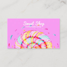 Lollipop Sweet Candy Illustration Homemade Pink Visitenkarte