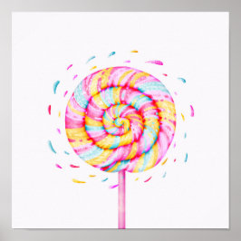 Lollipop Sweet Candy Illustration Poster