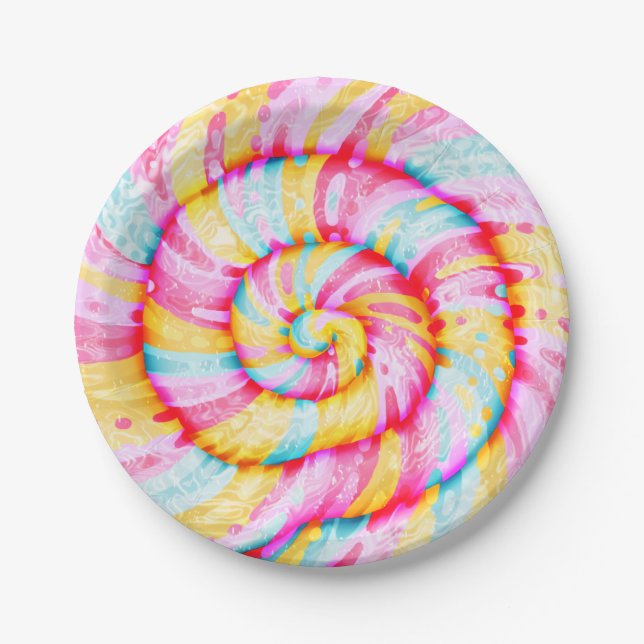 Lollipop Sweet Candy Illustration realistisch Pappteller (Vorderseite)