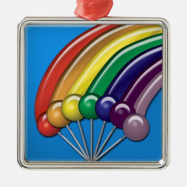 Lollipops and Rainbows Ornament Aus Metall (Vorne)