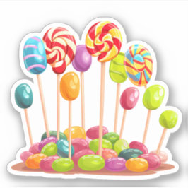 Lollipops aus Jelly Beans wachsen Aufkleber